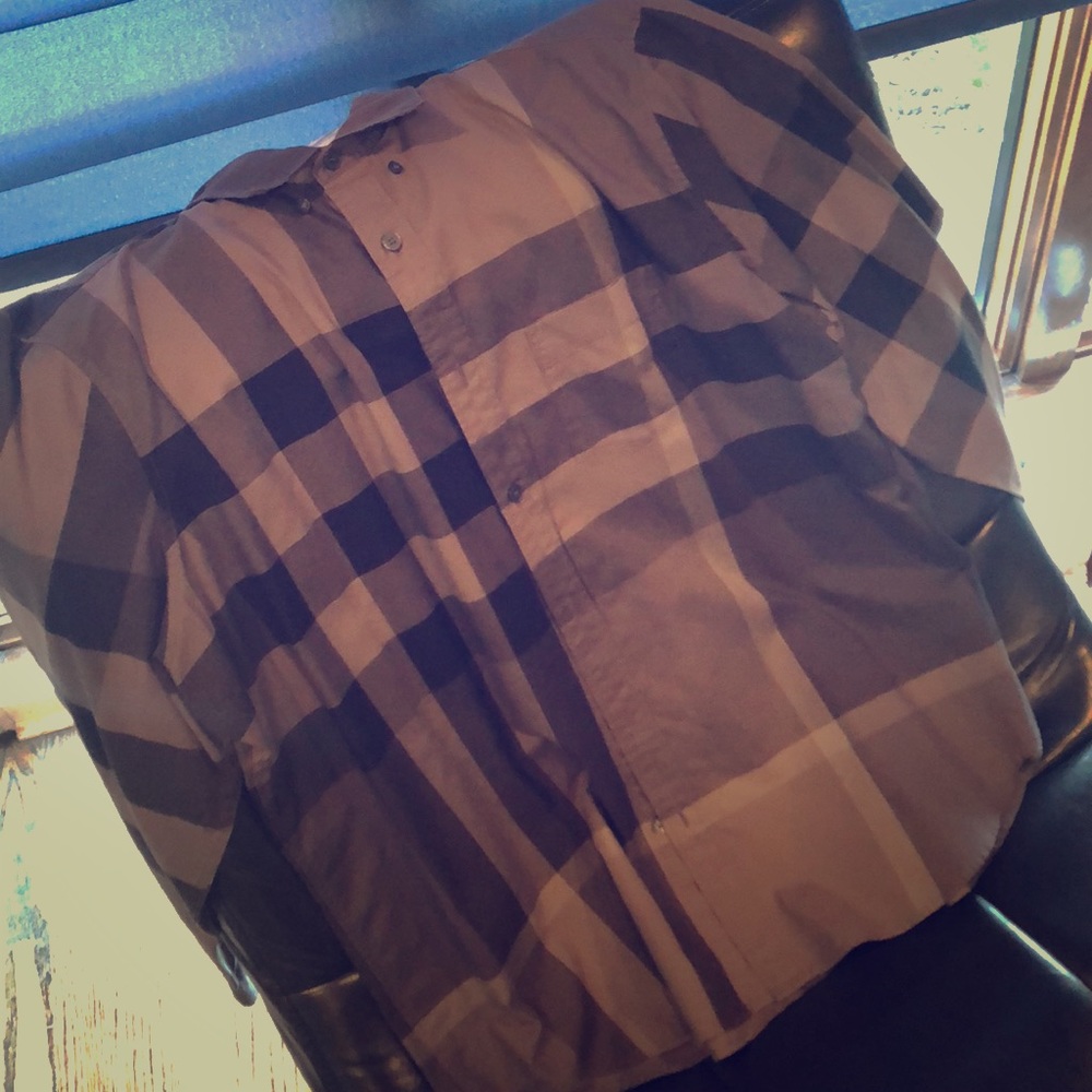 Burberry print button down shirt